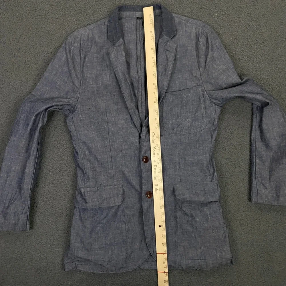 J.CREW Ludlow Jacket Mens XS Blue Chambray Cotton Blazer Sport Coat
